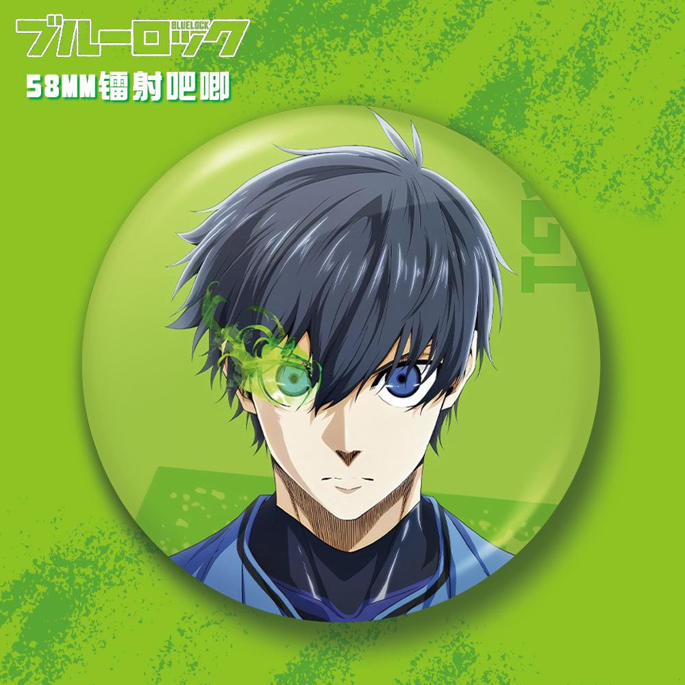 

Blue Lock Laser Badge Anime Merchandise Isagi Yoichi Bachira Meguru Itoshi Rin Itoshi Sae Nagi Seishiro Kaneshiro Reo Blue 58mm