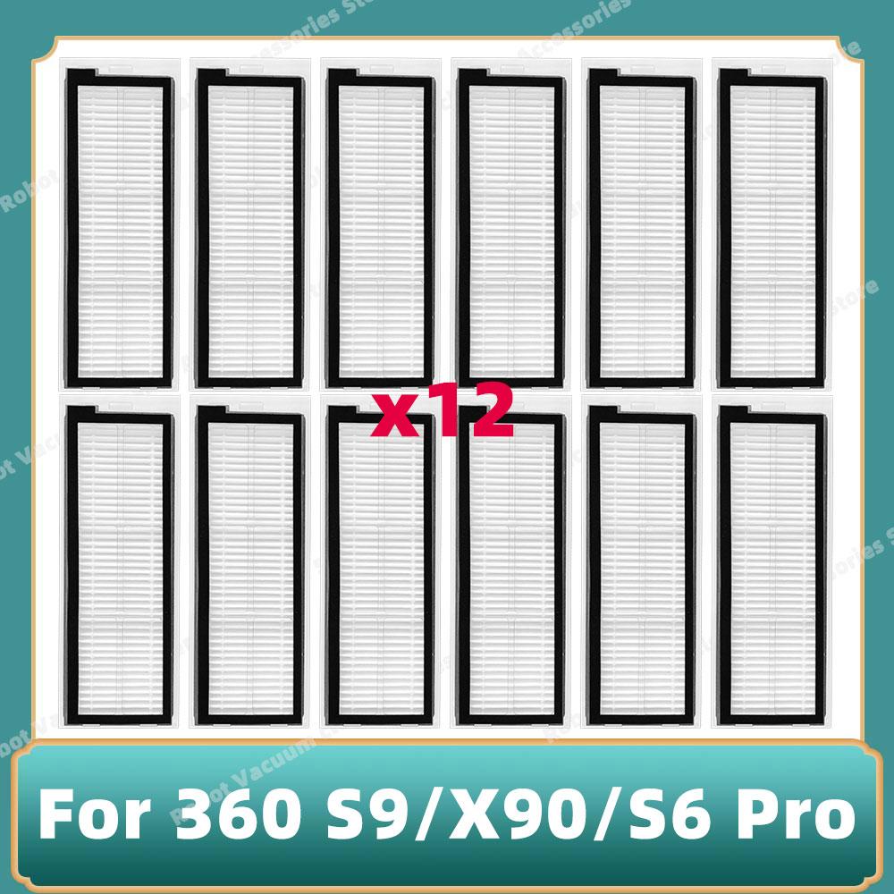 For 360 S9 S6 Pro X90 X95 Robotic Vacuum Cleaner HEPA Filter Roll Main Brush Side Brush Mop Cloth Rag  Spare Parts Accessories