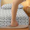 1 Simple Modern Geometry Printed Matte Fitted Sheet, Bedroom Printed Bed Cover, Bedding (Excluding Pillowcases)