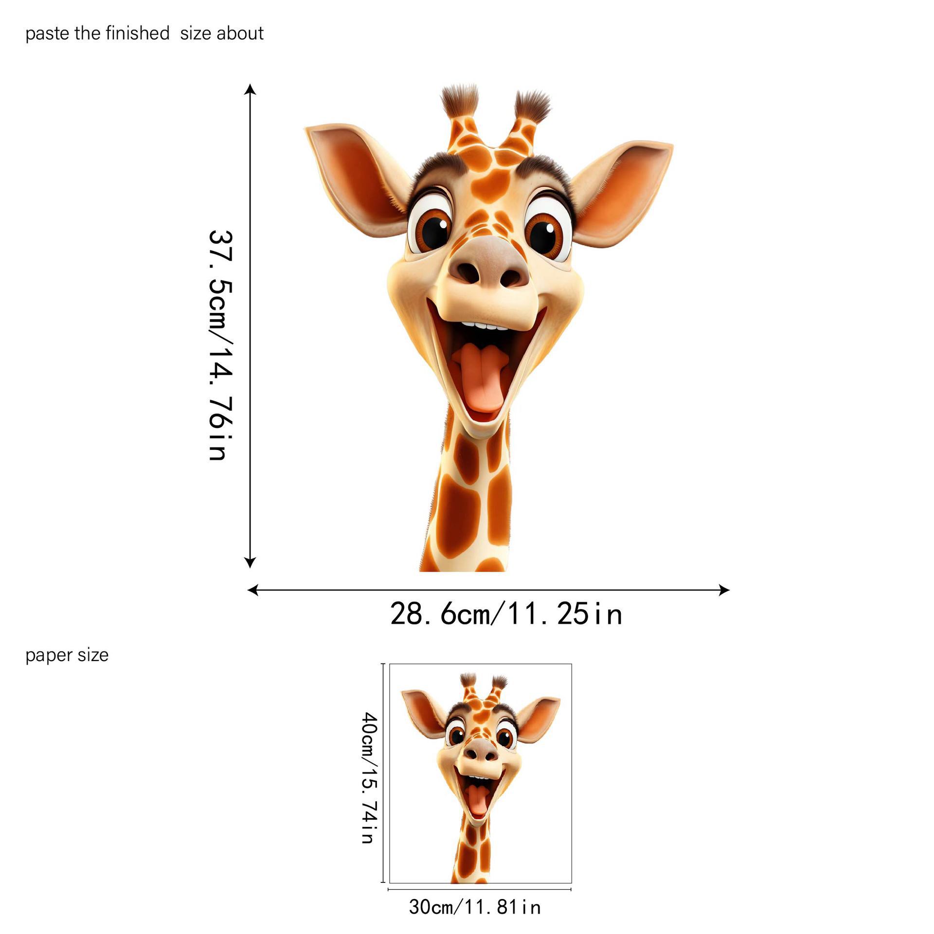 

Giraffe Static Cling Window Sticker for Balcony Living Room Dining Room Glass Home Decor 30cmx40cm разноцветный
