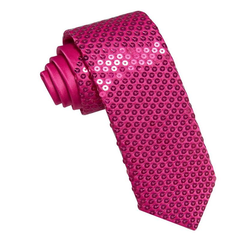 

Узкие галстуки с пайетками для мужчин, 2-дюймовый формальный галстук для свадеб, самозавязывающийся для танцев, Хэллоуина, косплей-вечеринки, магического шоу, сцены розовый