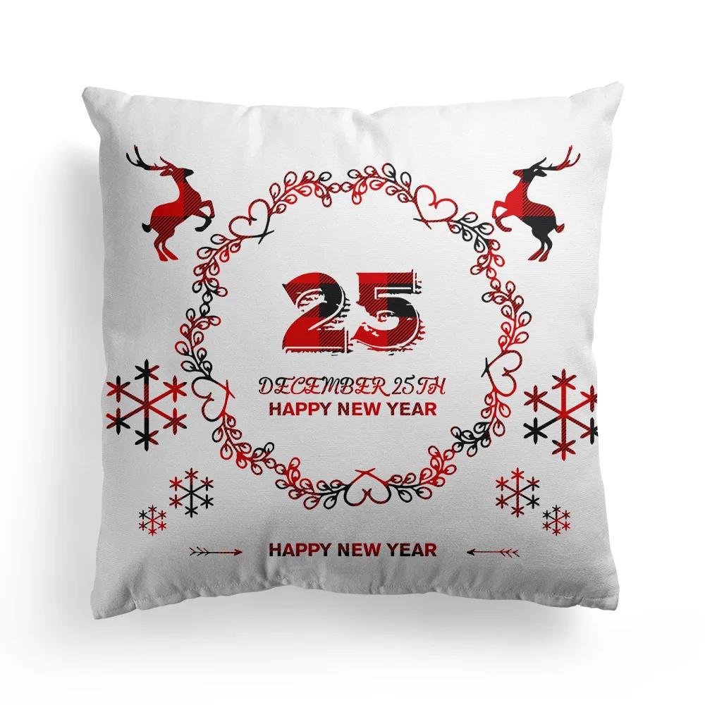 

Christmas Decoration Simple Letter Print Pattern Cushion Cover Home Living Room Sofa Decor Polyester Throw Pillow x 30x30cm помаранчевий