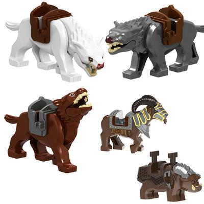 Tribal War Domineering Mount Animals Parts MOC Building Block Set Block Bricks Kits Wolf Boar Horned Sheep Toys Playsets Compatible With