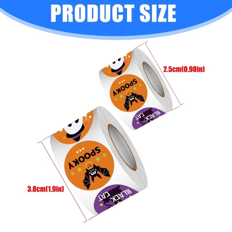 Adhesive Halloween Seal Candy Bag Closures Sticker Roll Envelope Paster For Parties Treats And Festives Decorations