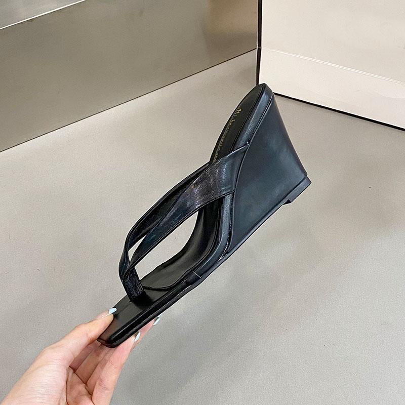 Fashion Female Heeled Footwear Shallow Ladies Wedges Sandals Slippers Shoes Fashion Wedges Women Slippers Shoes 2025 New Flip Flops