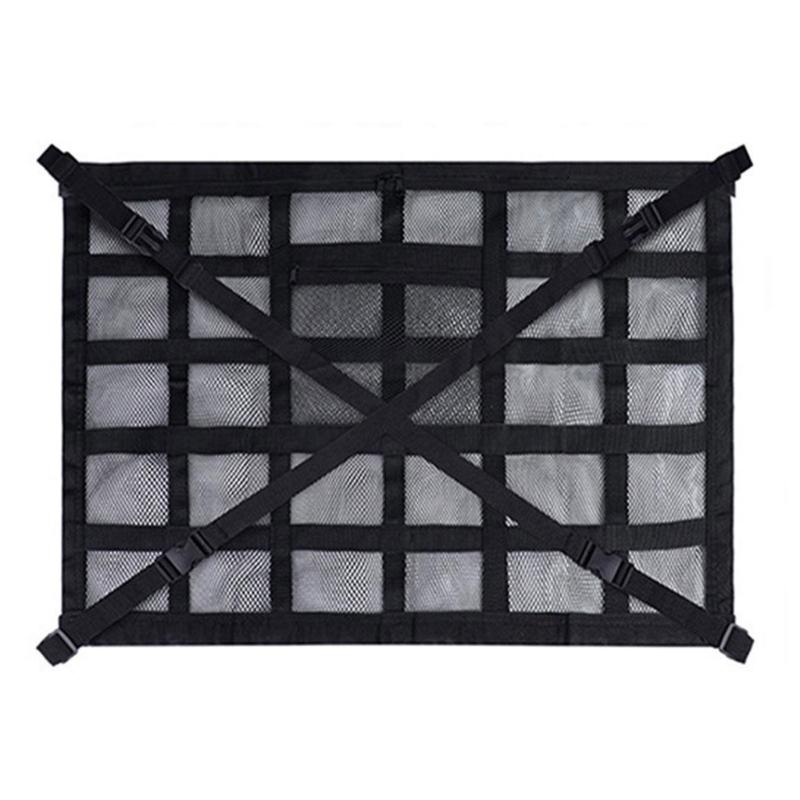 Soft Goods Roof Storage Net for Cars with Reinforced Mesh Panel and Four Point Roof Handle Mount for Cabin Order