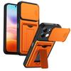 Suporte de Suporte de Armadura Carteira à Prova de Choque Slot para Cartão Capa de Celular Para Xiaomi Redmi 17 4G Redmi17 5G Tampa Protetora de Lente de Câmera Deslizante