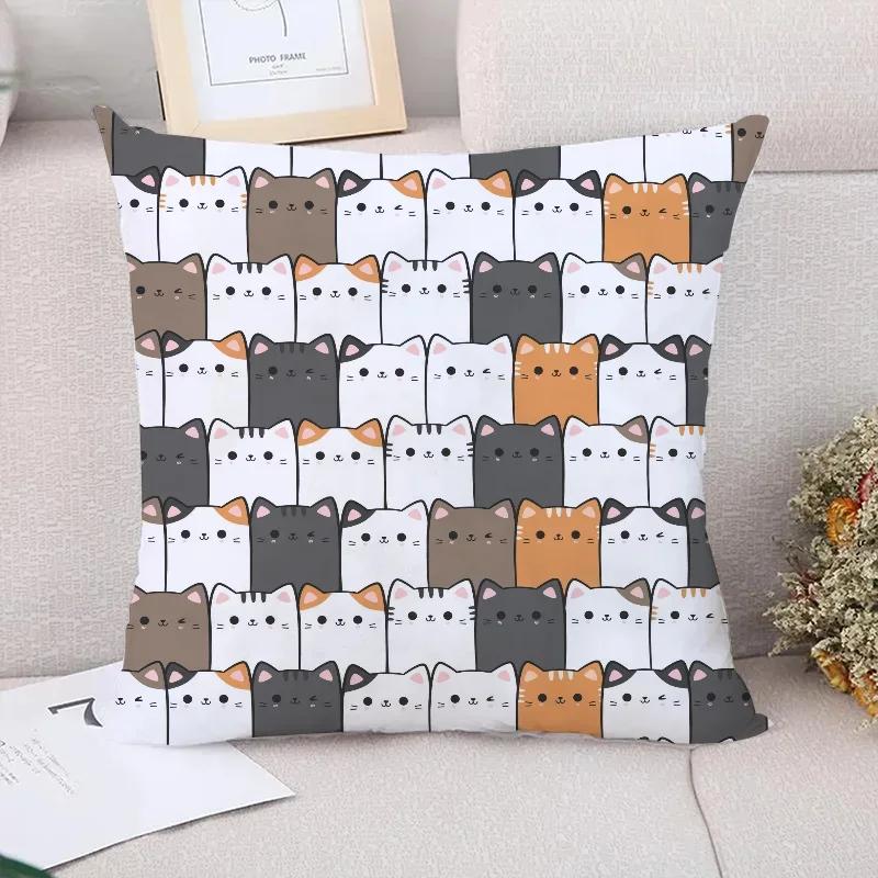 

Милые декоративные подушки для дивана с котиками для гостиной, чехлы на подушки из короткого плюша, наволочка x Двуспальное постельное белье 30x30cm