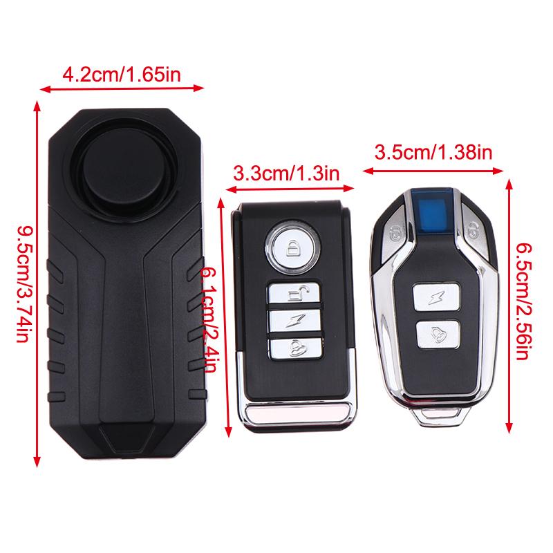 Bicycle Motorcycle Vibration Alarm Bike Alarm Remote Control Wireless Anti-Theft Alarm 113Db Triggered Vibration Sensor