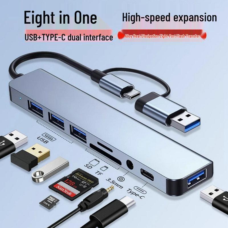 USB 3.0 Multi-Interface Type-C Expansion Hub for Laptops, Tablets, Phones, and Desktops