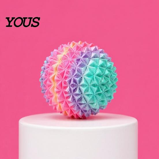 Desk Stress Reliever 3D Printed Spiky Ball Toy, Relief Mini Textured Ball, Massage Decompression Toy for Home Office School