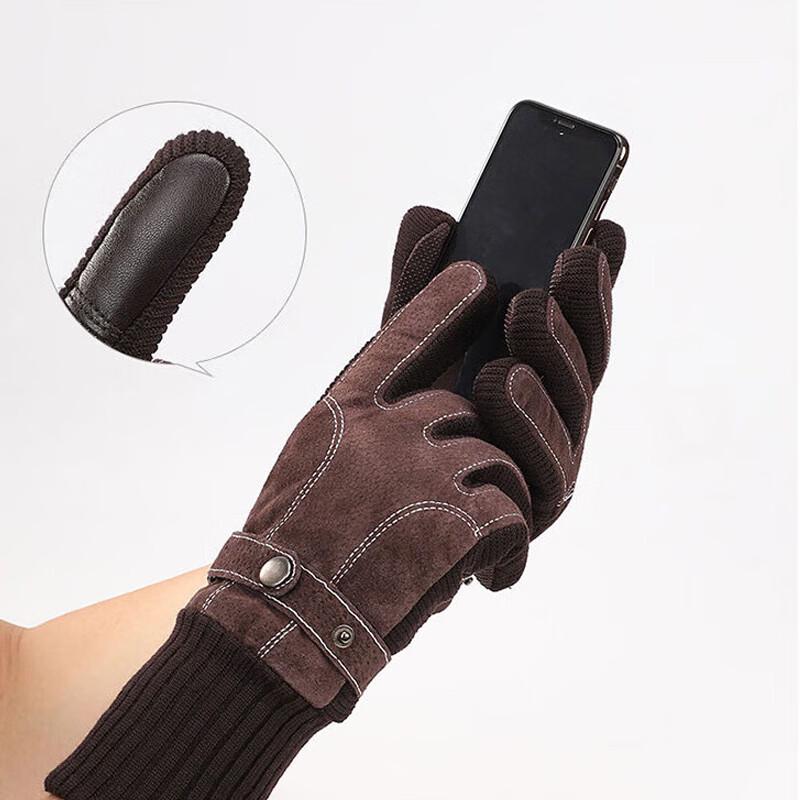 Jin Gu Lao KCAA-233 Men's Winter Pigskin Riding Gloves