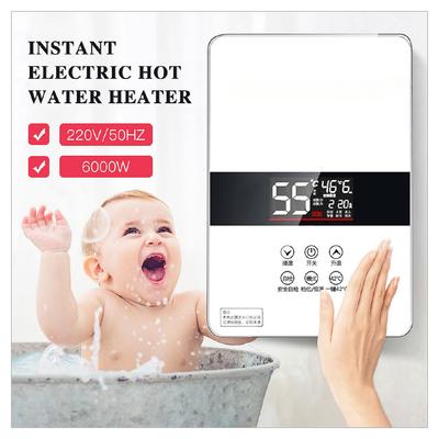 6000W Natychmiastowe Ogrzewanie Elektryczny Podgrzewacz Wody Wyświetlacz LED Szybki Grzejnik Domowy Regulacja Temperatury + Głowica Prysznicowa