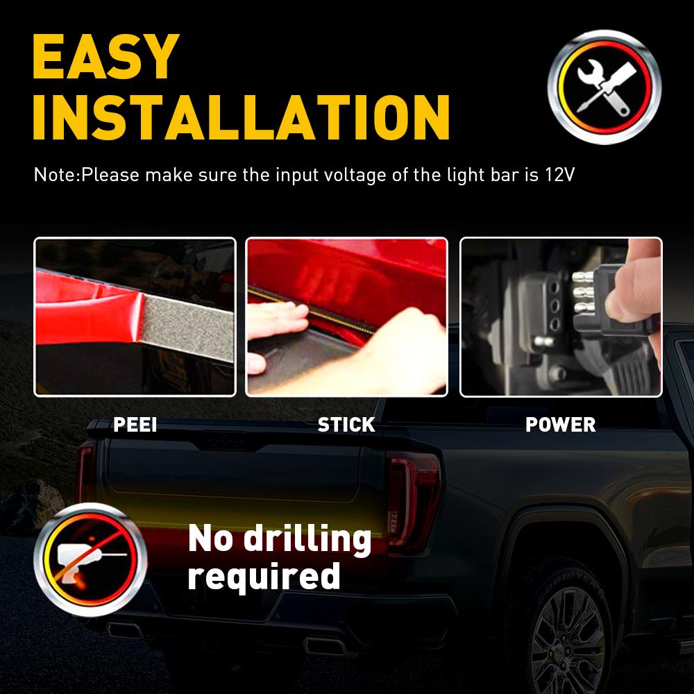 LED Tailgate Light Strip Bar Turn Singal Brake Warning Rear Tail Car Driving For Chevy Dodge Ford Truck Pickup Jeep SUV 12/24V