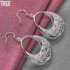 925 Sterling Silver Charm Butterfly Hollow Drop Earrings Charm Fashion Jewelry