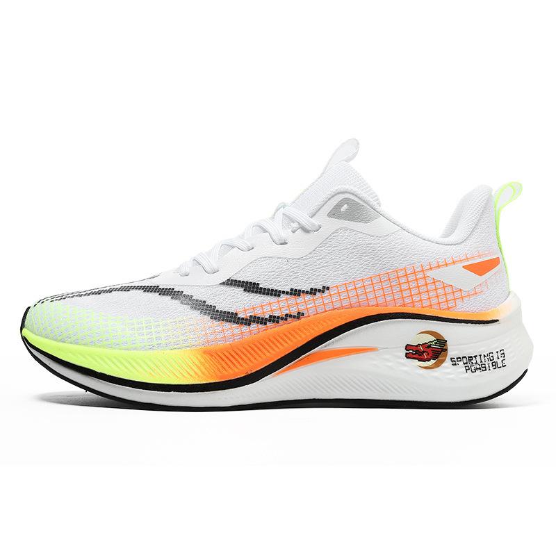 

New summer men s shoes running shoes breathable mesh ultra-light shock-absorbing luminous sports shoes couple racing running shoes women 44