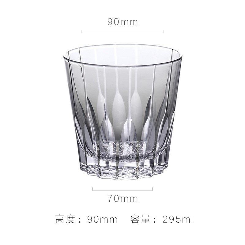

Edo Kiriko Star Cut Glass Cup Smoke Gray Engraved Whiskey Glass Japanese Home Barware Gift 201-300ml