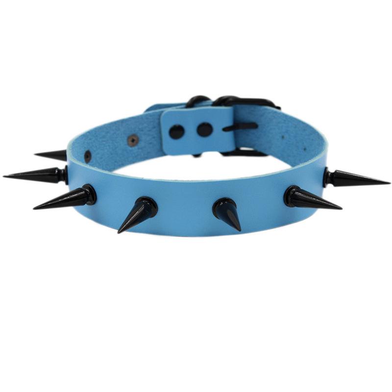 Collare a Choker Esagerato con Borchie da Donna in Ecopelle Collana Choker Punk Gotico Cosplay Accessori Gioielli di Halloween Regalo
