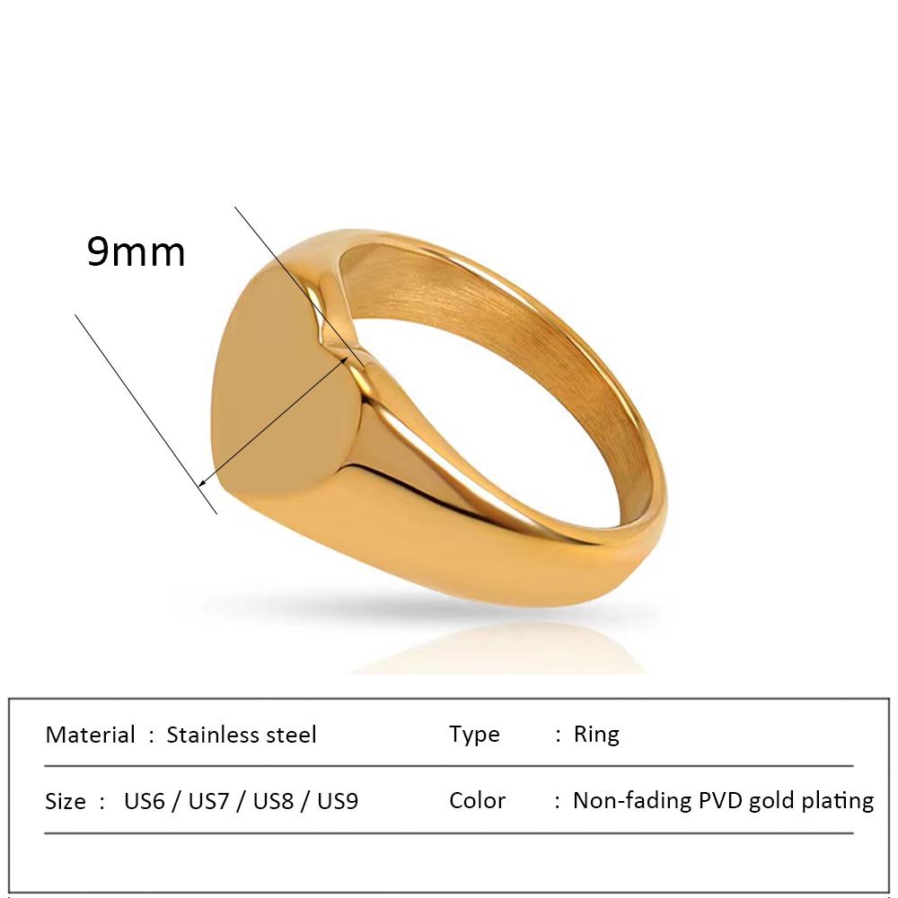 Waterproof Stainless Steel Ring for Women Non-fading Heart Ring Stylish Metal Rings Simple New Jewelry