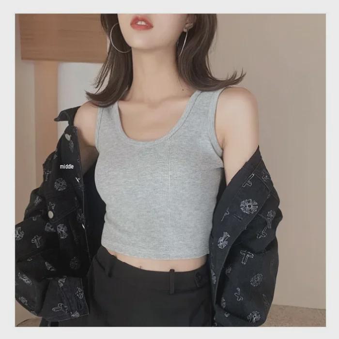 2025 Primăvară/Vară Vestă Crop Slim Femei Fără Mâneci Topuri Studențești