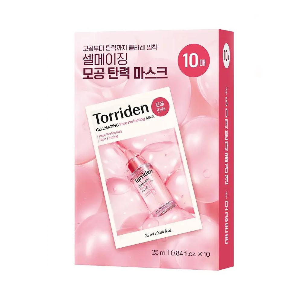 

TORRIDEN Sheet Mask Set (10 Sheets × 4 Types) – Hydration / Cica Calming / Brightening / Pore Care Pore Care – Cellmazing Pore Perfecting Mask