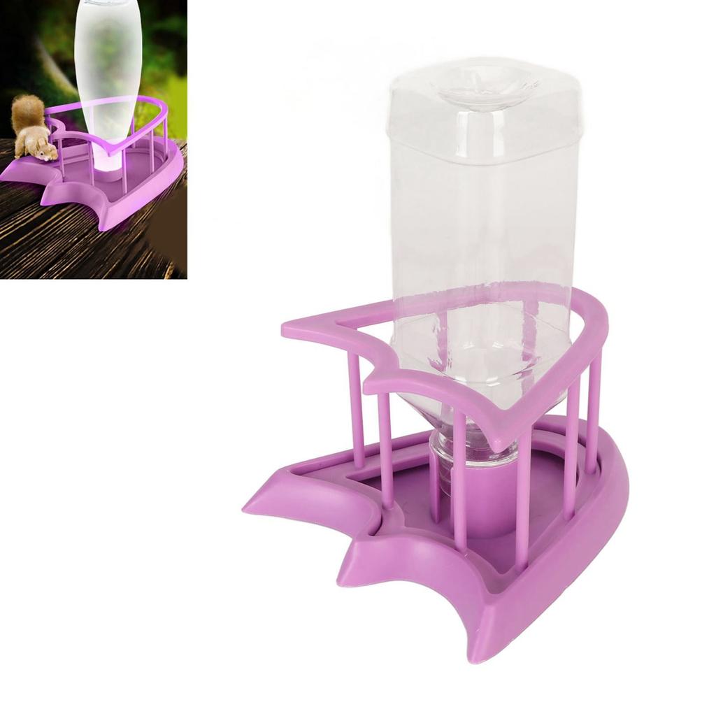Automatic Reptile Water Feeder Safe Purple Fence Reptile Water Drinker Dispenser with Bottle for   Reptile Supplies