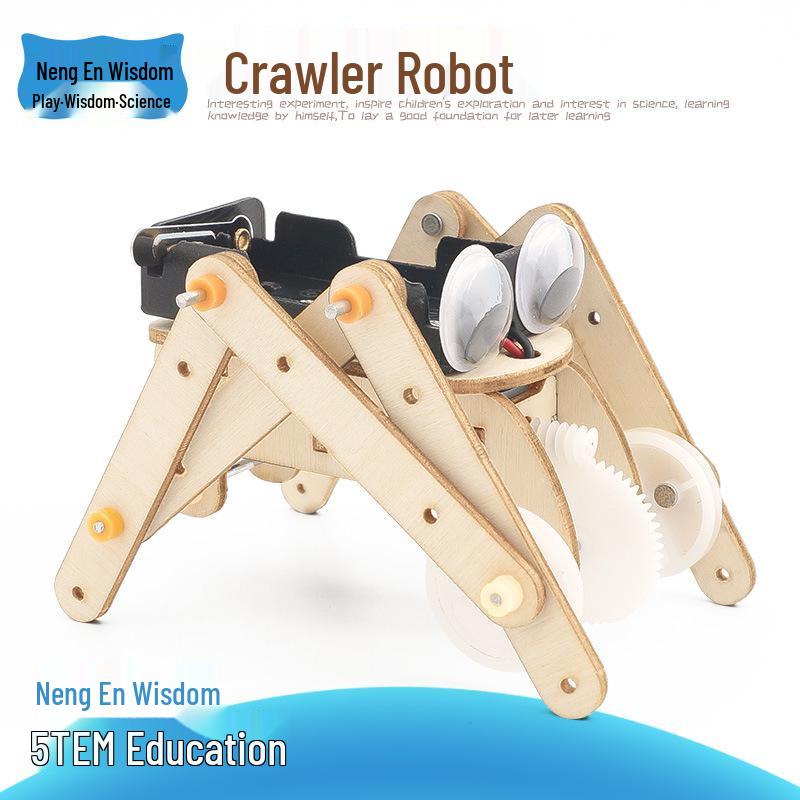 Wooden DIY Climbing Robot Kit for Primary & Secondary Students: Science Experiment & Parent-Child STEAM Activity