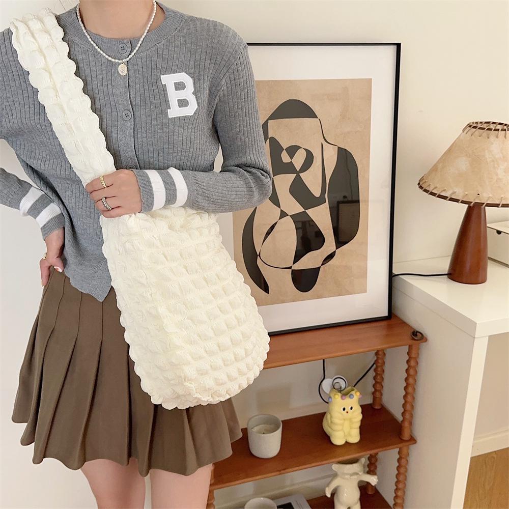 Bubble Pleated Large Capacity Crossbody Bag for Women - 2023 Canvas College Commuter Bag