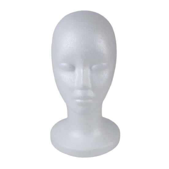 Lightweight Foam Mannequin Head for Wigs And Hats Display, Eyewear Display Model with Stable Base Glasses Headwear Styling Photography