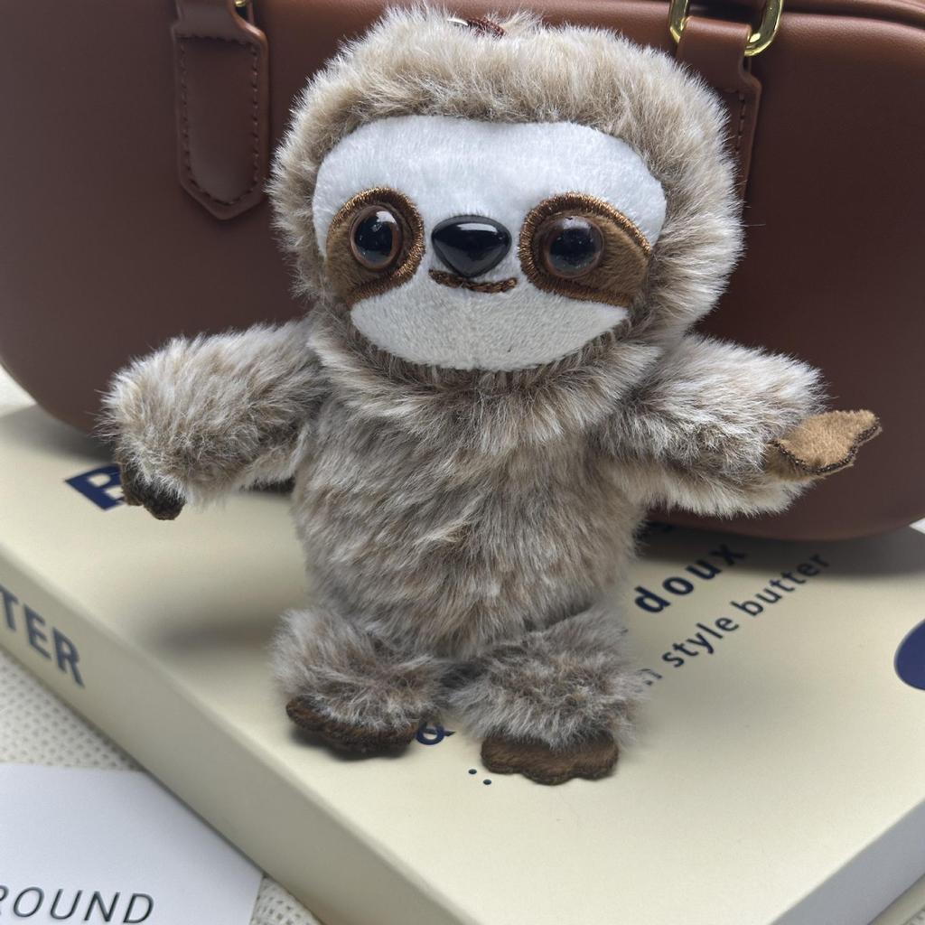Adorabile Ciondolo Zaino Peluche Bradipo - Portachiavi Animale del Bosco per Bambine