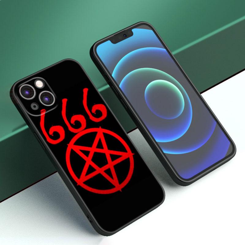 

Чехол для телефона Pentagram 666 Demonic Satanic для Apple iPhone 12 13 Mini 11 14 15 Pro Max 7 8 Plus X XR XS SE 2020 2022, черный iPhone 12 Pro Max