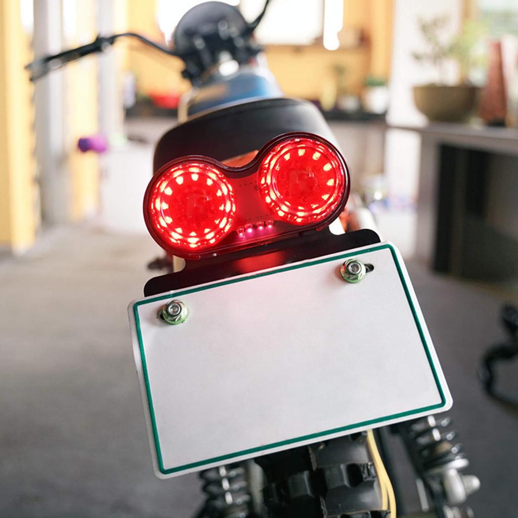 MFC PRO Taillight Motorcycle Brake Light Turn Signal with License Plate Bracket Universal Stop Lamp Turn Signal Tail Light