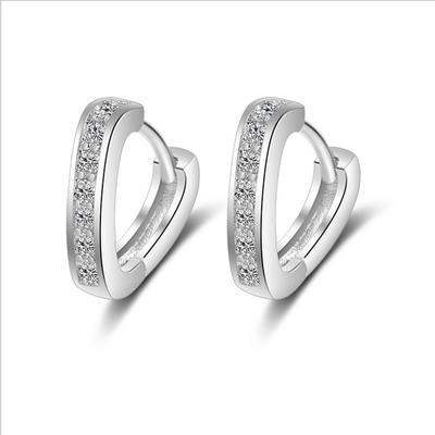 Trendy 925 Sterling Silber Ohrringe für Frauen Schmuck Mode Zirkon Herz Hoop Ohrringe Mädchen Prinzessin Zubehör Weibliche Bijou