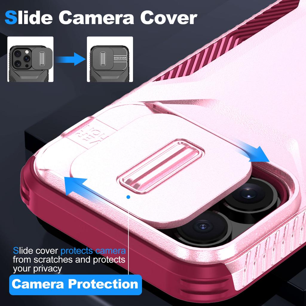 For iPhone 14 Pro Case TPU+PC Phone Cover with Sliding Lens Protection