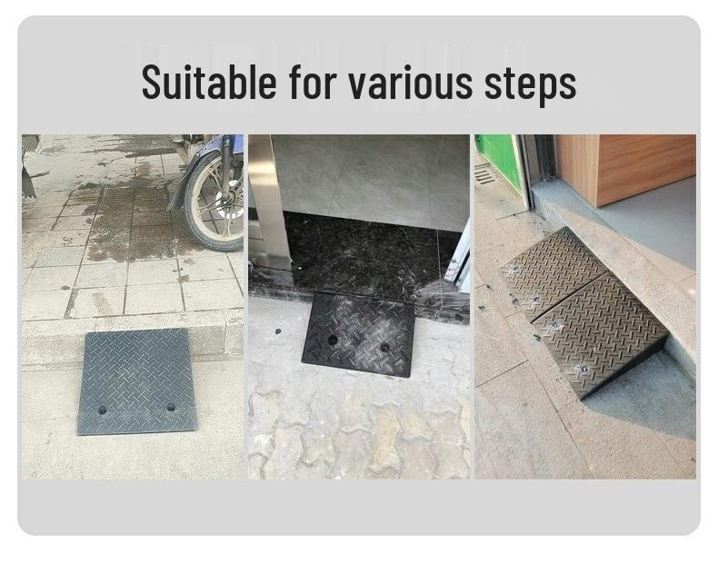 Household Rubber Threshold Ramp for Curbs and Slopes: Car and Road Edge Climbing Pad