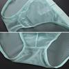 Men Seamless Ice Silk Briefs Low-rise Ultra-Thin See-through Panties Solid Color Quick Drying Underwear