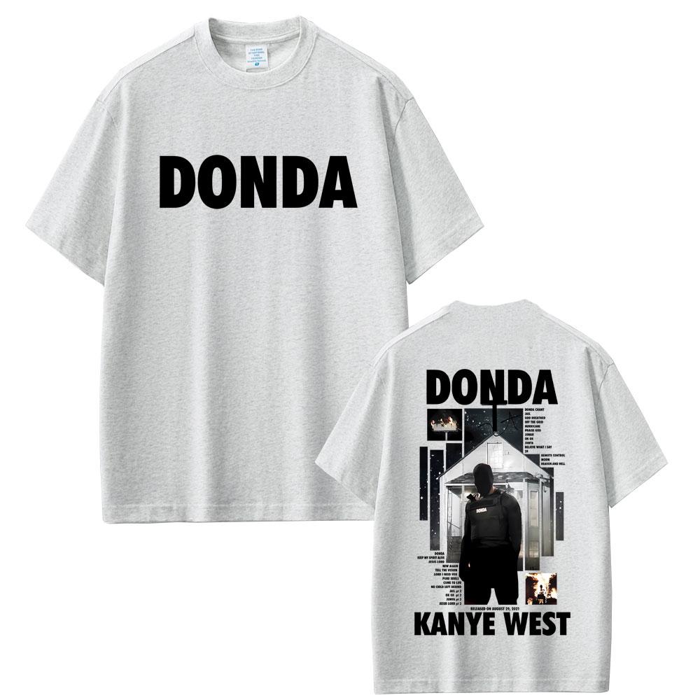 Rapper Kanye West Donda Double Sided Print Tshirt Unisex Women Hip Hop Fashion Pop Music T Shirts Unisexs Vintage Tshirts