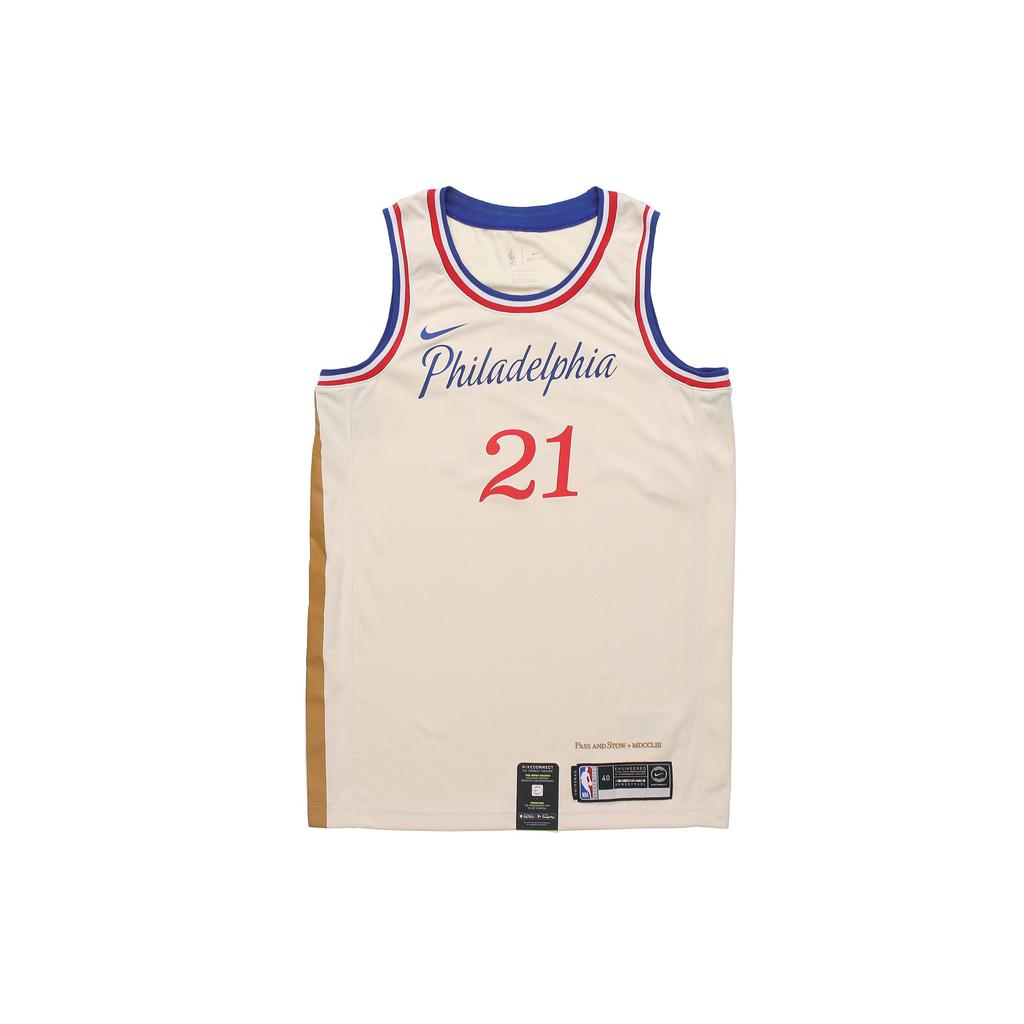 Nike NBA City Edition Jersey 2019-2020, Embiid #21 Breathable Vest Men Sports Tops Beige AV4664-280