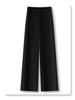 Women's Cotton Linen Wide-Leg Pants - 2025 Spring/Summer, Loose Fit, Slimming Drape, Elastic Waist, Casual Straight-Leg Trousers
