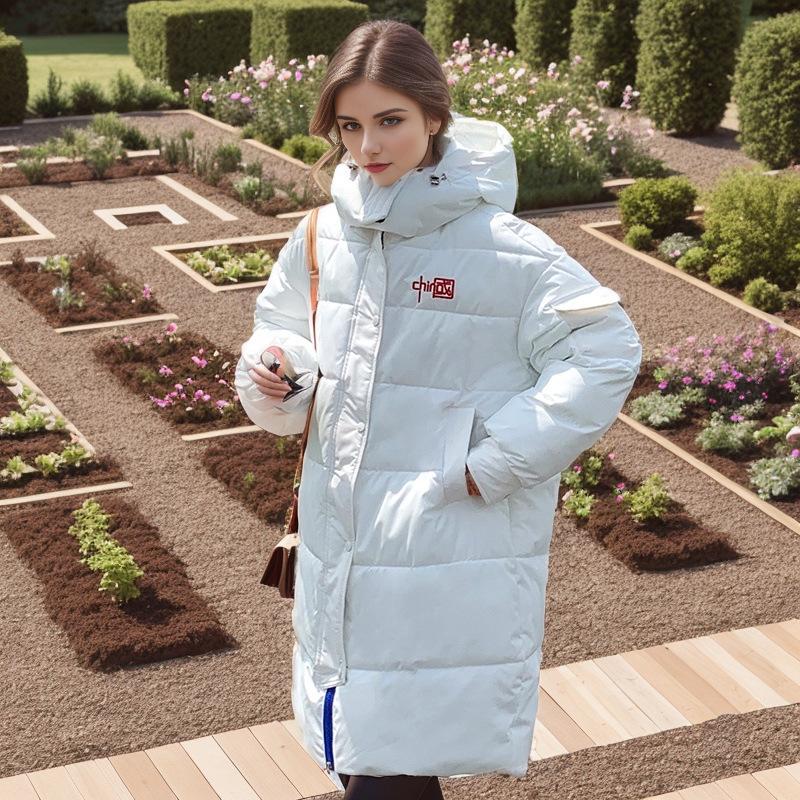 YJKDYK 2024 зимняя женская длинная хлопковая куртка женская с капюшоном утепленная теплая — фото 3