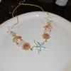 Zinc Zinc Alloy Rhinestone Pearl Shell Starfish Necklace Sea Series Starfish Beach Bracelet  Daily