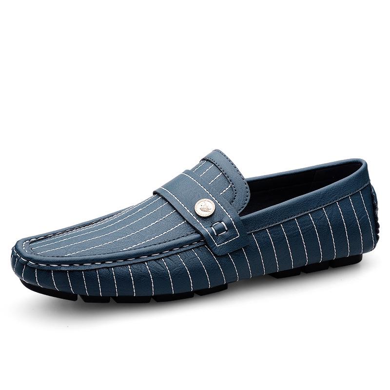 Men s Loafers - Driving Moccasins, Low-Top Slip-On, Cowhide Leather, Flat Bottom, Spring/Summer Shoes 39