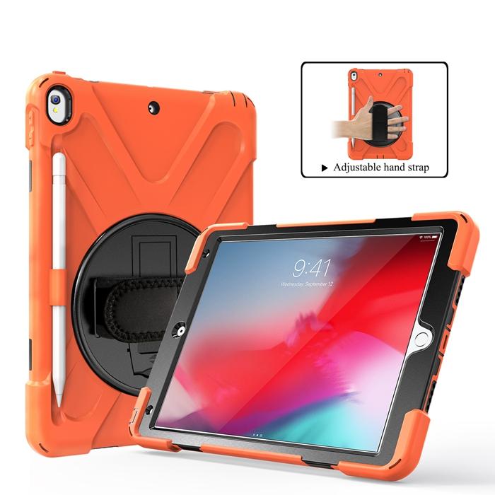 Custodia per Tablet con Cavalletto per iPad Air 3 2019 / Pro 10.5 2017 Cinturino a Mano Portapenne Robusta Armatura Ibrida Antiurto Copertura con Supporto