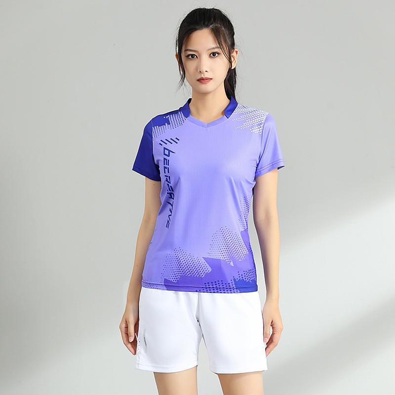 Men Women Badminton Sport T-Shirt Short Sleeve Quick Dry Athletic Wear Training Jersey
