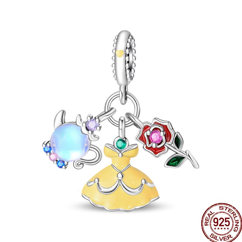 Unicorn Magic Mirror Series Copper Rainbow Cloud Fantasy Colored Charm Beads Suitable Fit Pan Original Bracelet