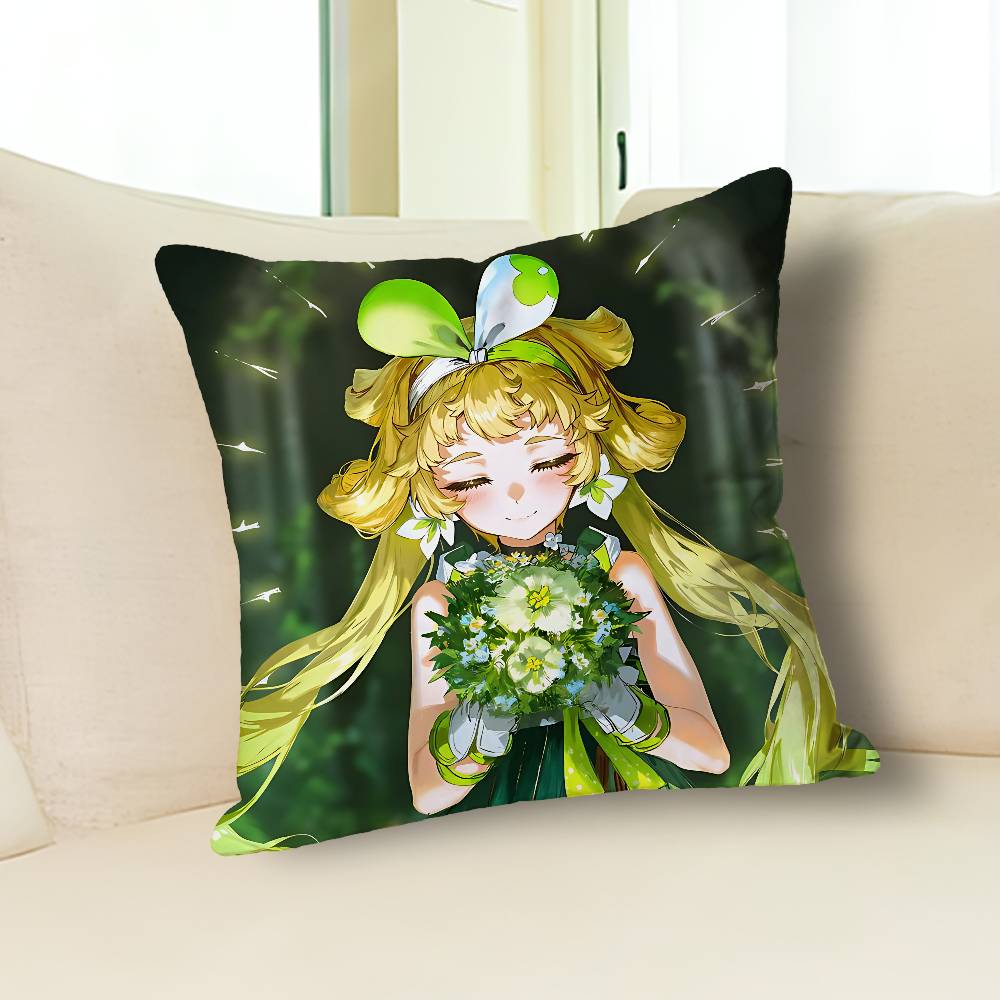 W-Wuthering Waves Verina Anime Celebrity Merchandise All-Match Printed Pillow Case Sofa Car Office Room Decoration Protector