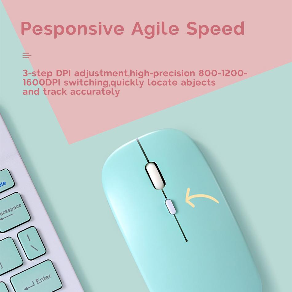 Drahtlose Bluetooth-Tastatur und -Maus, Russisch, Französisch, Portugiesisch, Spanisch, Koreanisch, für Android, iOS, Windows Phone, Tablet, iPad