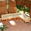 Day and Night - Day and Night Garden Furniture 8 Pieces and Cushions Solid Cream Pine Wood
