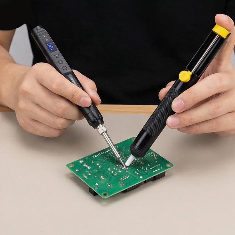 Rechargeable Wireless Soldering Iron Set With Digital Temperature Control And Complete Accessory For Precise Welding Job