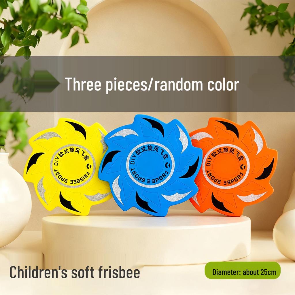 EVA Whirlwind Soft Frisbee - Outdoor Foam Flying Disc for Children & Parents, Hand-Throw Three-Leaf Boomerang Game.